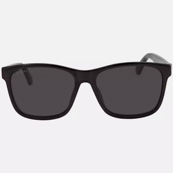 NEW Gucci Grey Rectangular 57mm Men's Sunglasses - Picture 5 of 5